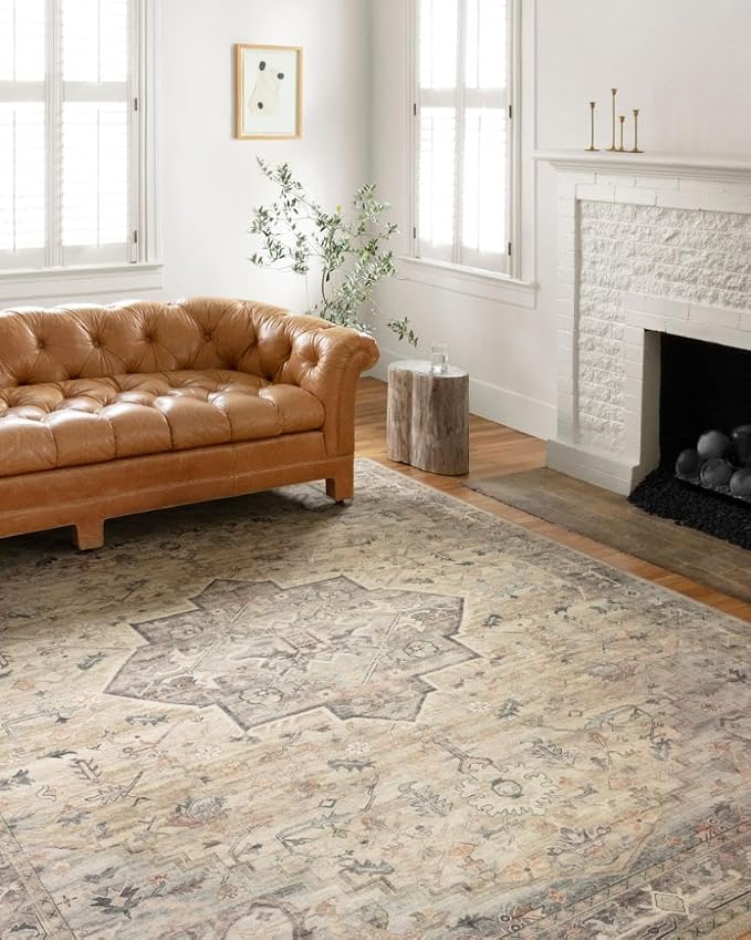 Loloi Hathaway Collection HTH-07 Multi/Ivory 9'-0" x 12'-0", .25" Thick Area Rug by Loloi