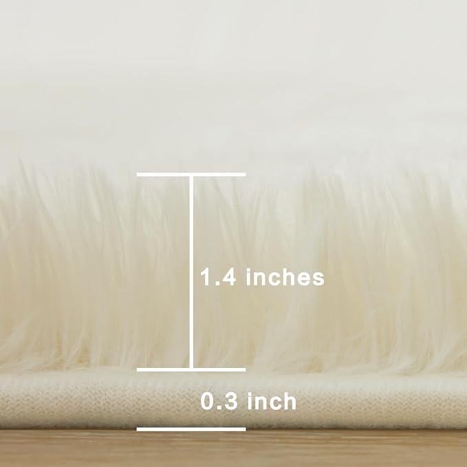 Andency 6x9 Area Rugs Cream, Large Shag Fluffy Soft Shaggy Rugs - Image 2