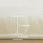 Andency Cream Soft Area Rugs for Living Room Bedroom, 4x6 Fluffy Shaggy Bedside - Image 2