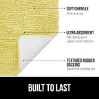 GORILLA GRIP Plush Absorbent Shaggy Chenille Bath Rug Mat - Image 3