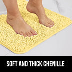 GORILLA GRIP Bath Rug Mat 44x26, Thick Soft Absorbent Chenille, Quick Dry - Image 3