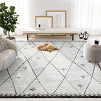 Abani Viva Cream & Grey Area Rug 5' x 8' by Abani