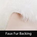 Latepis White Round Rugs 6ft Faux Fur Sheepskin Circle Rug - Image 5
