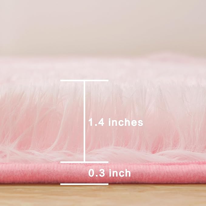 Andency 6x9 Area Rugs Pink, Large Shag Fluffy Soft Shaggy Rugs - Image 2