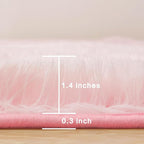 Andency Pink Soft Area Rugs for Living Room Bedroom, 4x6 Fluffy Shaggy Bedside - Image 2