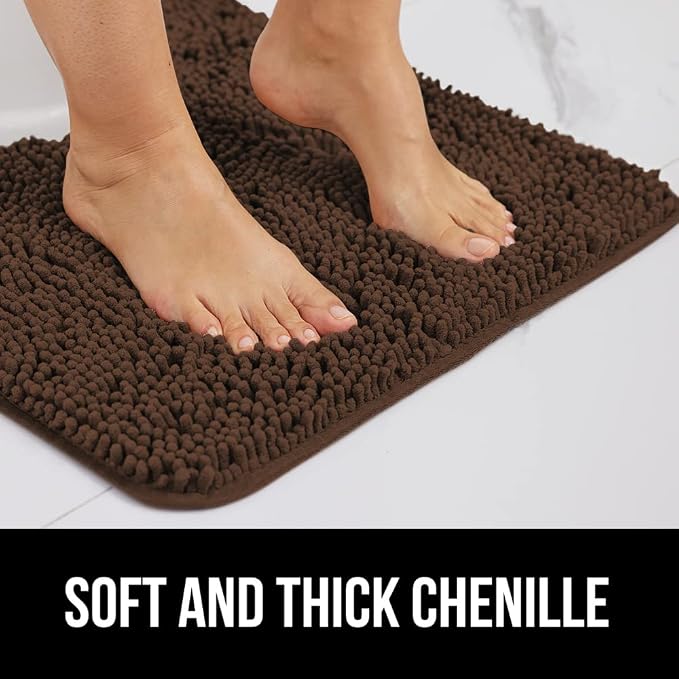 GORILLA GRIP Bath Rug Mat 36x24, Thick Soft Absorbent Chenille, Quick Dry - Image 3