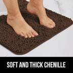 GORILLA GRIP Bath Rug Mat 36x24, Thick Soft Absorbent Chenille, Quick Dry - Image 3