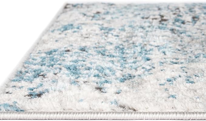 Rugs.com Leipzig Collection Rug – 5 Ft Square Blue Low-Pile Rug Perfect - Image 6