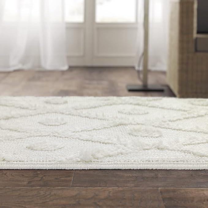 Antep Rugs Palafito 2x10 Geometric Shag Diamond High-Low Pile Textured Indoor - Image 5