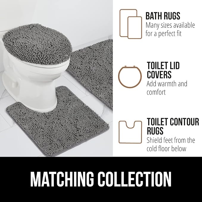 GORILLA GRIP Bath Rug Mat 30x20, Thick Soft Absorbent Chenille, Quick Dry - Image 8