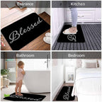 Black Glitter Blessed Bath Rugs Bible Verse Blessed Microfiber Bathroom Mat - Image 4