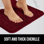 GORILLA GRIP Bath Rug Mat 60x24, Soft Absorbent Chenille, Quick Dry Microfiber - Image 3