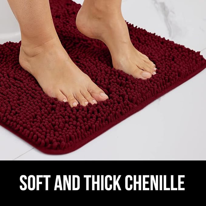 GORILLA GRIP Bath Rug Mat 44x26, Soft Absorbent Chenille, Quick Dry Microfiber - Image 3