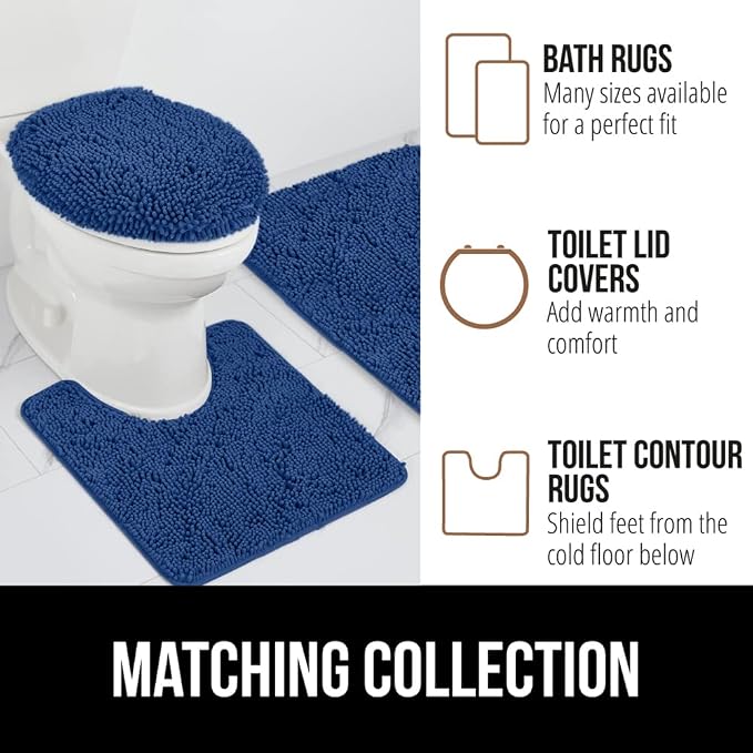 GORILLA GRIP Bath Rug Mat 44x26, Soft Absorbent Chenille, Quick Dry Microfiber - Image 9