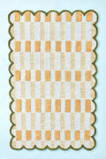 Handmade Scalloped Wool Area Rug by Unknown