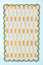 Handmade Scalloped Wool Area Rug by Unknown