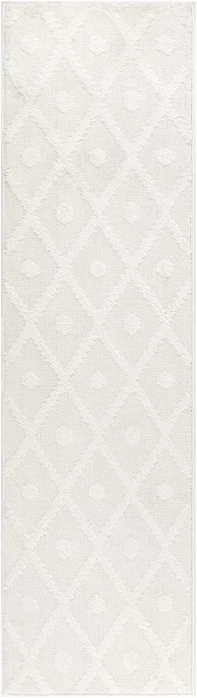Antep Rugs Palafito 2x10 Geometric Shag Diamond High-Low Pile Textured Indoor - Image 2
