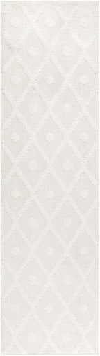 Antep Rugs Palafito 2x7 Geometric Shag Diamond High-Low Pile Textured Indoor - Image 2