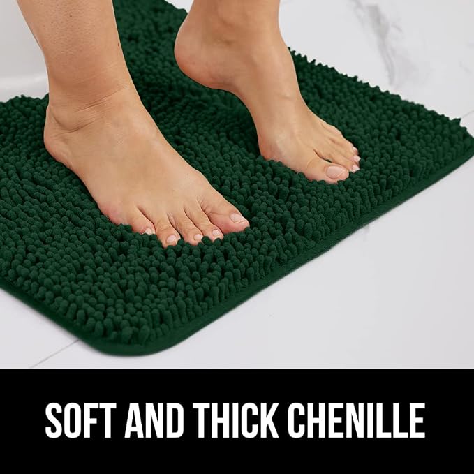 GORILLA GRIP Bath Rug Mat 44x26, Soft Absorbent Chenille, Quick Dry Microfiber - Image 3