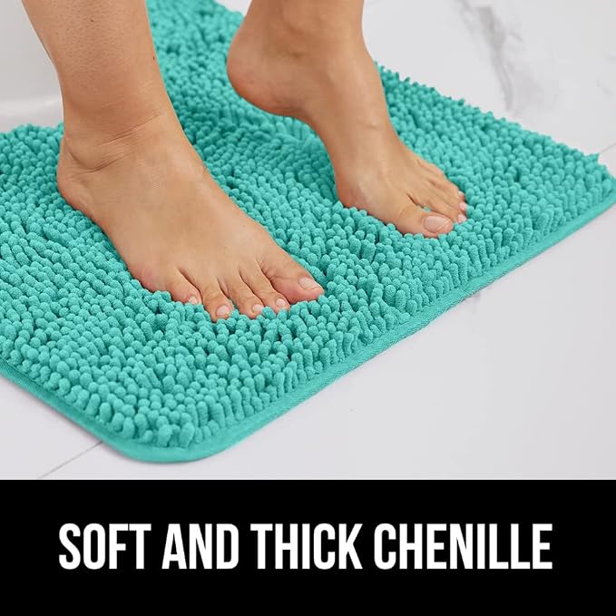 GORILLA GRIP Bath Rug Mat 36x24, Soft Absorbent Chenille, Quick Dry Microfiber - Image 3