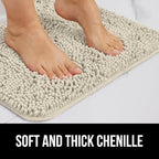 GORILLA GRIP Bath Rug Mat 48x24, Thick Absorbent Chenille, Quick Dry Microfiber - Image 3