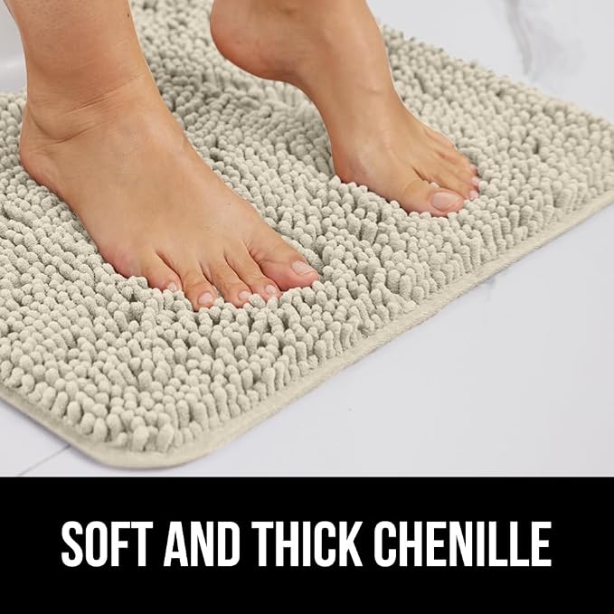 GORILLA GRIP Bath Rug Mat 30x20, Thick Soft Absorbent Chenille, Quick Dry - Image 3