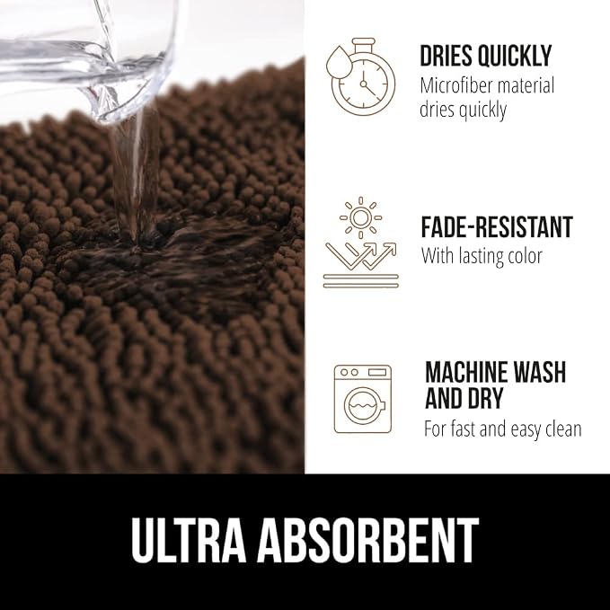 GORILLA GRIP Bath Rug Mat 36x24, Thick Soft Absorbent Chenille, Quick Dry - Image 4