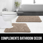 GORILLA GRIP Plush Absorbent Shaggy Chenille Bath Rug Mat - Image 9