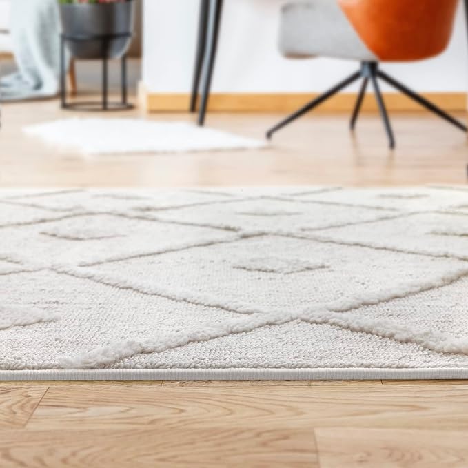 Antep Rugs Palafito 6x9 Geometric Shag Diamond High-Low Pile Textured Indoor - Image 8
