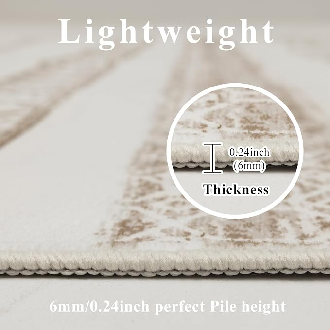 Washable 6x9 Area Rug for Living Room, Boho Carpet for Bedroom Dining Room - Image 8