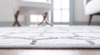 Rugs.com Lattice Trellis Collection Rug – 3 Ft Round White Low-Pile Rug Perfect - Image 5