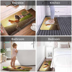 Rooster Bath Rugs for Bathroom Sunrise Rooster Hen Farm Fence Durable Flannel - Image 4