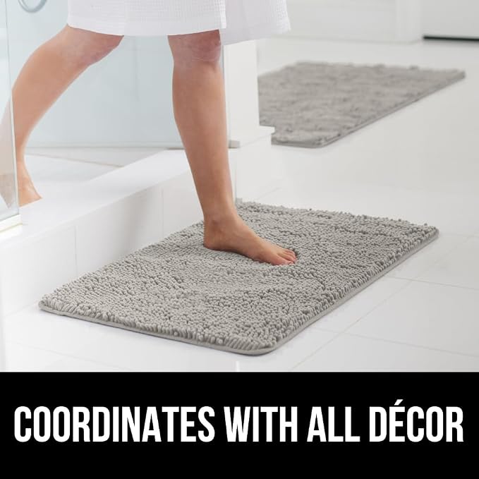GORILLA GRIP Bath Rug Mat 42x24, Soft Absorbent Chenille, Quick Dry Microfiber - Image 9