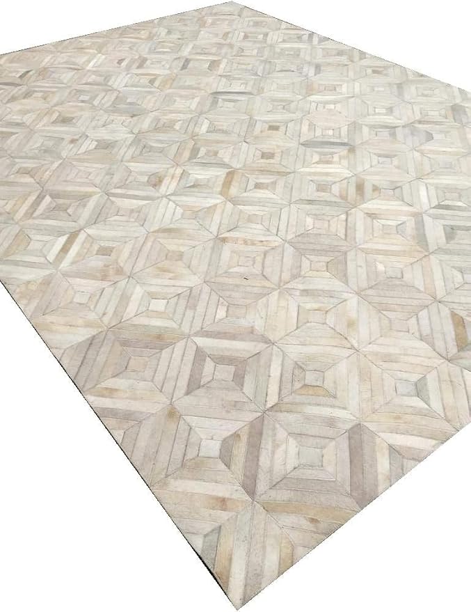 Premium Diamond Patterned Leather Area Rug, Luxury Non Slip Floor Accent by Unknown