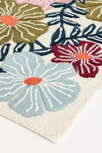 Bold Floral Hand-Tufted Wool Rug 4x7 Ft – Vintage-Style Area Carpet - Image 3