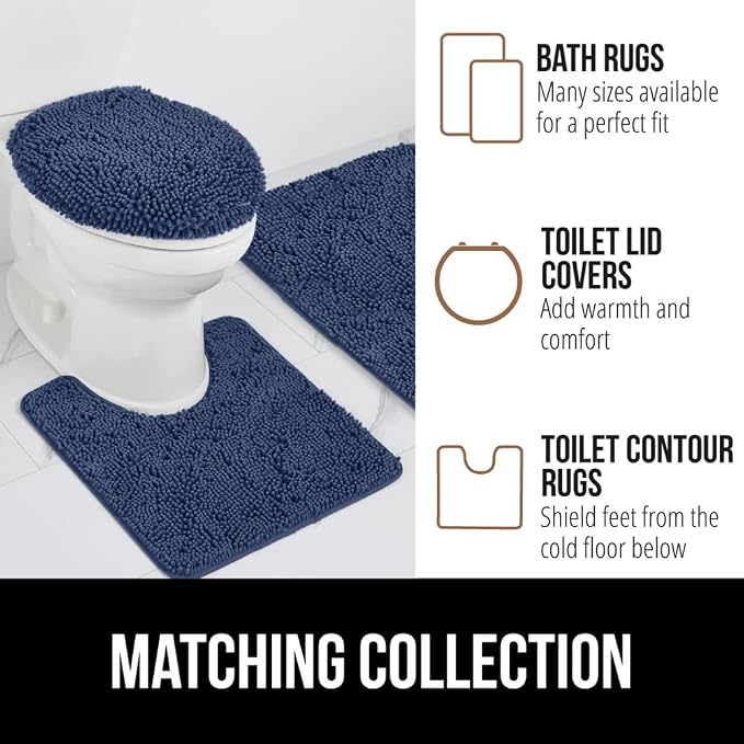 GORILLA GRIP Bath Rug Mat 48x24, Soft Absorbent Chenille, Quick Dry Microfiber - Image 8