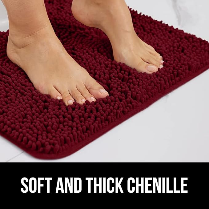 GORILLA GRIP Bath Rug Mat 48x17, Soft Absorbent Chenille, Quick Dry Microfiber - Image 3
