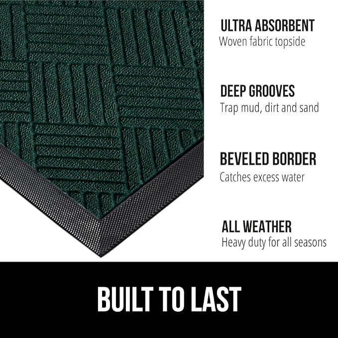 GORILLA GRIP 100% Waterproof All-Season WeatherMax Doormat US Designed Natural - Image 2