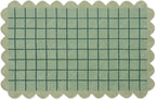 Mint Green Scalloped Edge Wool Area Rug - Image 8