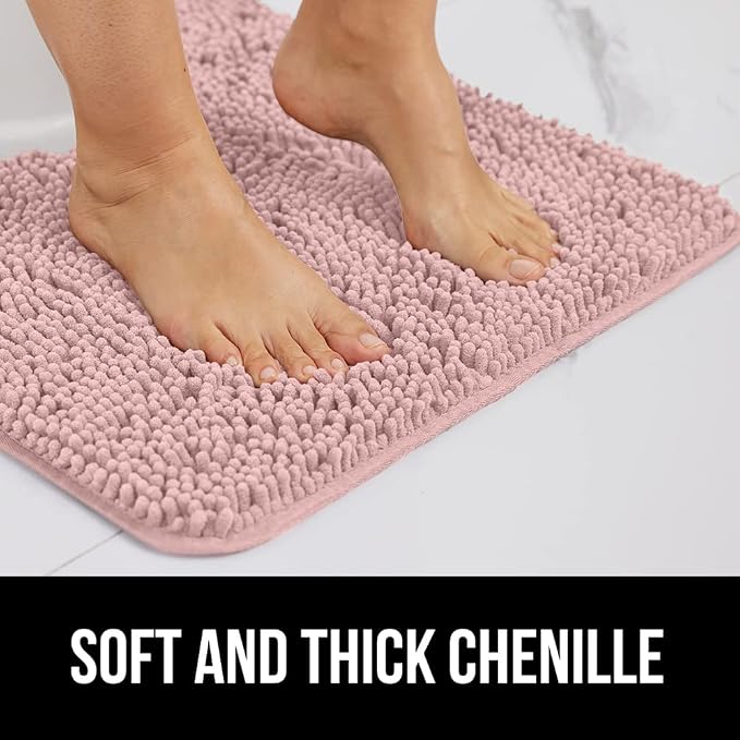 GORILLA GRIP Bath Rug Mat 44x26, Soft Absorbent Chenille, Quick Dry Microfiber - Image 3