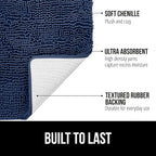 GORILLA GRIP Bath Rug Mat 44x26, Soft Absorbent Chenille, Quick Dry Microfiber - Image 2
