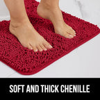 GORILLA GRIP Bath Rug Mat 36x24, Thick Soft Absorbent Chenille, Quick Dry - Image 3