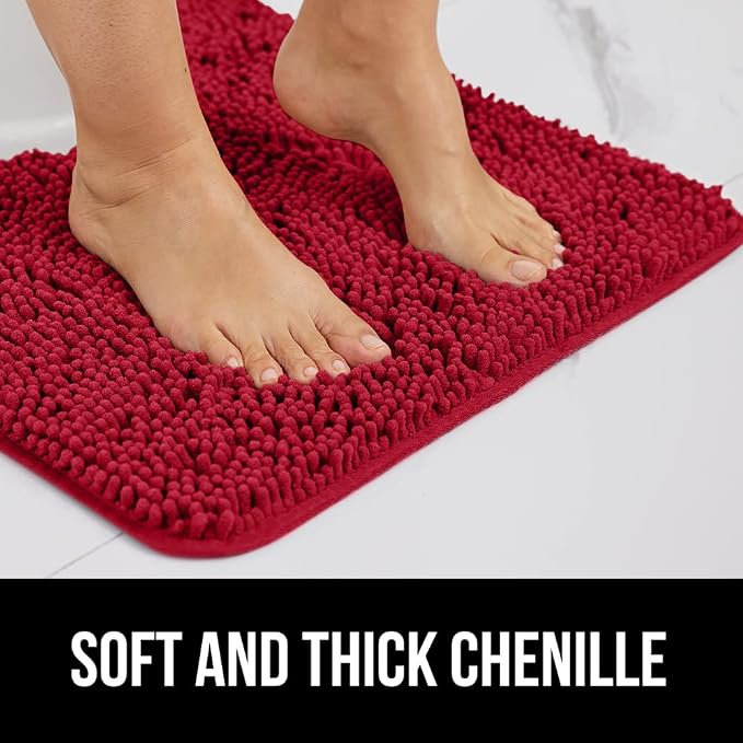 GORILLA GRIP Bath Rug Mat 36x24, Thick Soft Absorbent Chenille, Quick Dry - Image 3