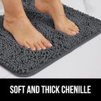 GORILLA GRIP Plush Absorbent Shaggy Chenille Bath Rug Mat - Image 4