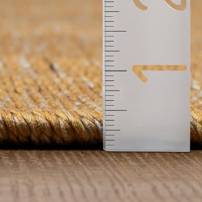 LUXE WEAVERS Modern Farmhouse Yellow 5x7 Washable Area Rug, Anti-Slip Diamond - Image 2