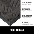 GORILLA GRIP 100% Waterproof All-Season WeatherMax Doormat, US Designed Natural - Image 2