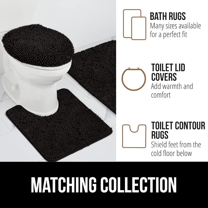 GORILLA GRIP Bath Rug Mat 70x24, Thick Soft Absorbent Chenille, Quick Dry - Image 8