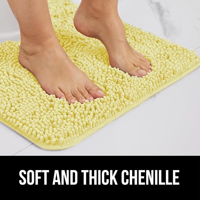 GORILLA GRIP Plush Absorbent Shaggy Chenille Bath Rug Mat - Image 4