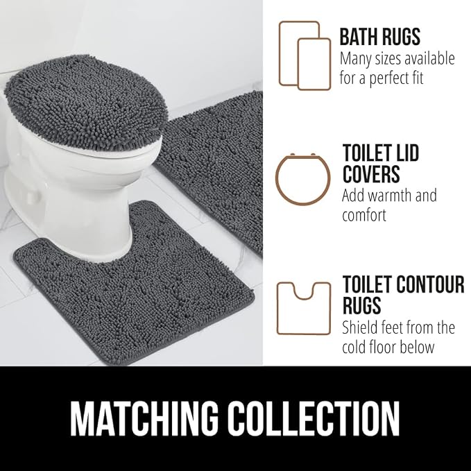 GORILLA GRIP Bath Rug Mat 60x24, Soft Absorbent Chenille, Quick Dry Microfiber - Image 8