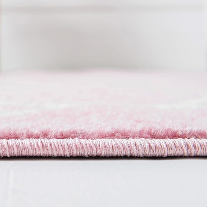 Rugs.com Lattice Frieze Collection Rug – 9' x 12' Light Pink Medium Rug Perfect - Image 4